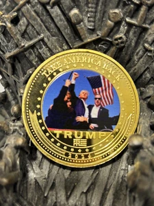 DONALD TRUMP 47th President OFFICIAL 24K GOLD COIN FIGHT! FIGHT! FIGHT! MAGA COA - Picture 1 of 8
