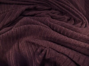 Stretch Spandex elastane Rib Jersey Knit Fabric, Per Metre - Plain - Burgundy - Picture 1 of 3