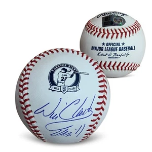 Will Clark Autographed Retirement Logo THRILL Baseball MLB COA With UV Case - Picture 1 of 3