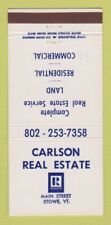 Matchbook Cover - Carlson Real Estate Stowe VT 30 Strike