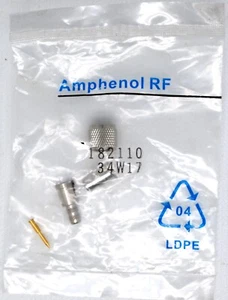Amphenol 182110 Mini UHF Male Straight Plug Male Crimp Connector for RG58 LMR195 - Picture 1 of 4