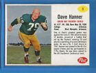 1962 POST FOOTBALL CARD # 5 DAVE HANNER - GREEN BAY PACKERS