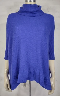 360 Cashmere blue oversized turtleneck pullover sweater ladies Small - Изображение 1 из 4