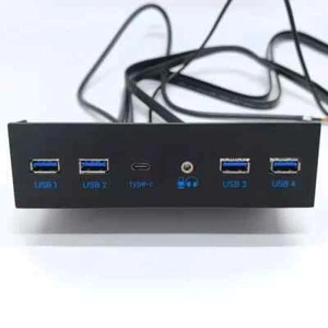 Estuche Host 19P 9P a USB 3.0 2.0 Combo Audio Tipo E Tipo-C 3.1 5.25 pulgadas Panel Frontal - Imagen 1 de 9