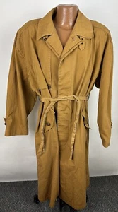 Gabardina vintage años 80 90 L británica tostada caqui con cinturón peso pesado minimalista - Imagen 1 de 24