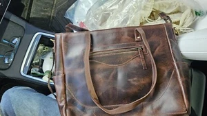 Buffalo Leather Tote bag | Brown color | 16 INCH | Ladies Messenger bag | Ladies - Picture 1 of 6