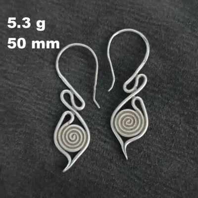 ARTISAN SILVER EARRINGS CRAFT VINTAGE DANGLES 5g Ethereal Silver Swirls #A203 - Image 1 of 4
