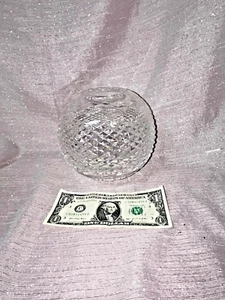 Vintage Waterford Crystal Glandore Rose Bowl 6" Tall Sphere Shape Vase - Picture 1 of 6