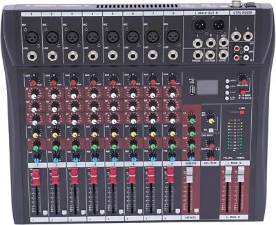 8 Channel Professional Audio Mixer Sound Board Console Desk System Interface UK - Image 1 of 4