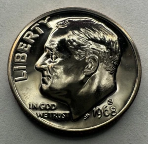 1968-S Roosevelt Dime Proof 10cent Coin from US Mint Proof Set - Picture 1 of 4