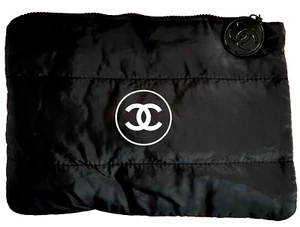Chanel Beauty Gift Black Puffy Makeup Bag Pouch Clutch Cosmetic Case NEW - Picture 1 of 2