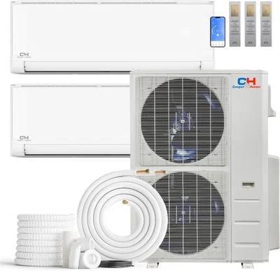 Mini aire acondicionado split y bomba de calor 60.000 BTU 230V 2 zonas sin conductos - 30K+30K Foto 1 de 4