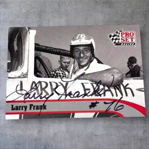 Larry Frank #76 1992 PRO SET #L13 LEGENDS VINTAGE NASCAR CONVERTIBLE signed card - Picture 1 of 1