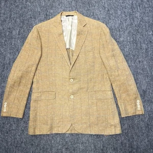 Abrigo deportivo Brooks Brothers 1818 Madison para hombre lino ventana cuadros tostado 41R - Imagen 1 de 19