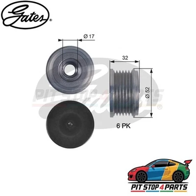 Gates OAP7140 Alternator Freewheel Clutch Fits Citroën C4 2006-2007 F00M147999 - Image 1 of 4