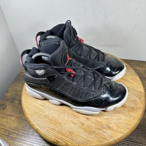 Jordan 6 Anillos Zapatos Para Hombre Talla 8 Negro Rojo FZ4178-010 Retro Tenis de Baloncesto - Imagen 1 de 8