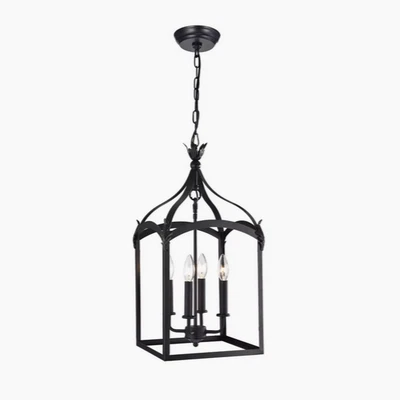 HD Direct 4-Light Black Lantern Pendant - Image 1 of 4