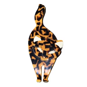 Broche de gato vintage firmado Lea Stein Paris - Imagen 1 de 10