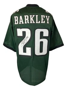 Saquon Barkley Philadelphia Signed Green Football Jersey BAS ITP - Picture 1 of 4