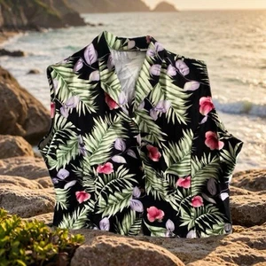 Blusa floral sin mangas Coconut Café de segunda mano talla 20W estilo Island Vibe - Imagen 1 de 9