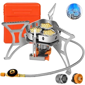 Estufa de camping portátil a prueba de viento 6800 W - Estufa plegable para mochileros con piez... - Imagen 1 de 7