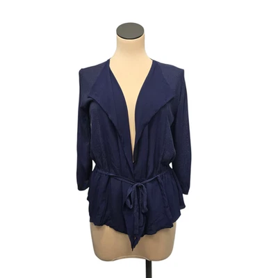 Cárdigan Hugo Boss Mujer Pequeño Corbata Cintura Cortina Frente Abierto Suéter Ligero Foto 1 de 4