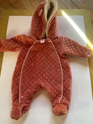 Bebé Nordstrom Piel Forrado Con Capucha Bunting Traje de Nieve Recién Nacido Nuevo en Caja Rosa Desierto Dottie Foto 1 de 4