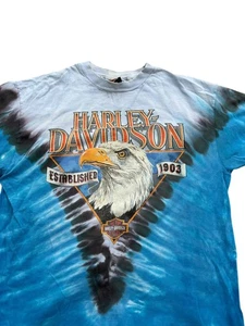 Vintage Harley-Davidson Shirt Tie Dye Eagle graphic San Diego 90s size large USA - Picture 1 of 6