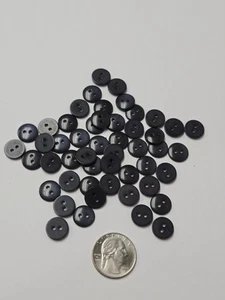 New 100 piece lot round dark gray Plastic 2-hole Buttons .5" dia. - Picture 1 of 4