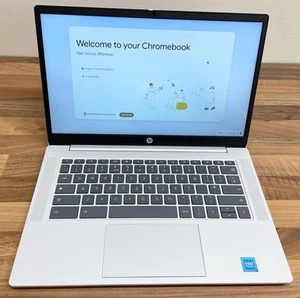 HP Chromebook 14a-nf0002na Intel N100 Upto 3.4 Ghz 4GB 128 GB UFS 14ins - Picture 1 of 1