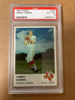 1961 Fleer #207 Jimmy Harris Texans PSA 6 - Image 1 of 2