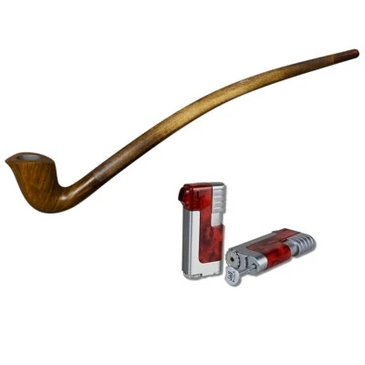 Vauen Lesepfeife Auenland Sungard sandgestrahlt+ Necuma Pfeifenfeuerzeug - Bild 1 von 4