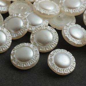 (24) Czech Vintage Greek key glass buttons for repurposing 14mm - Picture 1 of 3