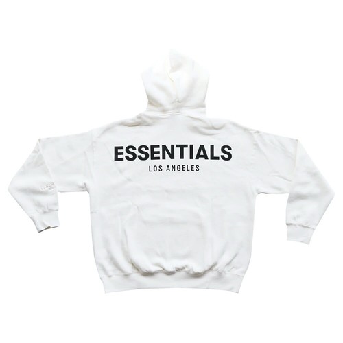 Felpa con cappuccio pullover Fear Of God Essentials Los Angeles 3M bianca XL