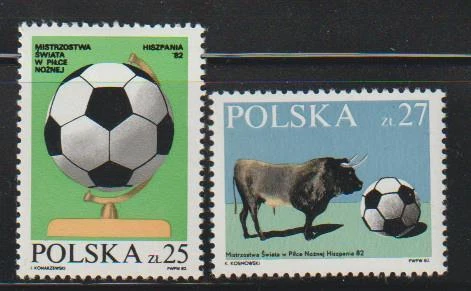 BOLA DE FUTEBOL POLÔNIA 1982 COPA DO MUNDO ESPANHA SC2521-2 MNH POL19 - Imagem 1 de 1