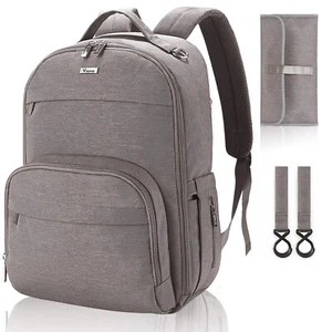 Voova Diaper Bag Backpack, Multifunction Travel Back Pack Maternity (Khaki Ash) - Picture 1 of 5
