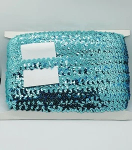 1m light blue elastic sequin Stretch Elasticated 2cm Trim Sewing Craft Costume - Picture 1 of 2
