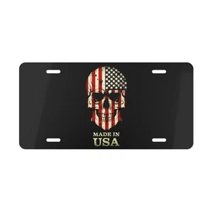 American Flag Calavera Vehículo Patriota Placa Auto Coche Etiqueta EE. UU. América - Imagen 1 de 7