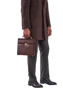 $2500 RARE BROOKS BROTHERS Leather Cocktail Shaker Set Travel Case New Vintage - Image 1 of 4