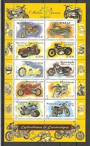 FRANCE 2002 - Souvenir Sheet n° 51 MNH ** MOTORCYCLES - Cylindrées et Carénages - Picture 1 of 1