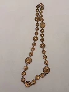 Collar medallón moneda Pauline Rader vintage estilo romano joyería distintiva - Imagen 1 de 3