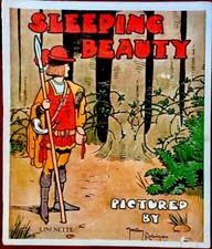 SLEEPING BEAUTY ~ Vintage Classic fairy tale Lithos Picture Color Plates Book