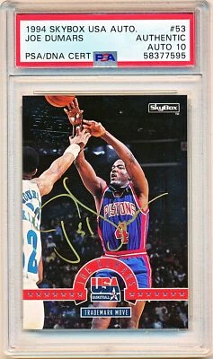 1994 Skybox USA Joe Dumars Autographs w/Stamp Auto #53 PSA/DNA 10 - QTY - Изображение 1 из 2