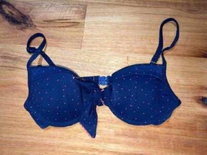 BRAND NEW LADIES SEAFOLLY NAVY ORANGE DOT BIKINI TOP - Picture 1 of 3