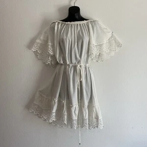 NWT City Chic Midi Women LG Dress Eyelet Crochet Tie FairyCore Cottage Coastal - Picture 1 of 10