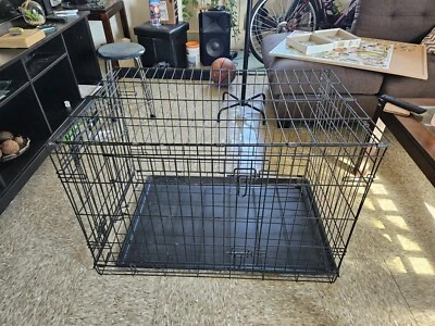 Cajón plegable de alta resistencia de 2 puertas para perros mascotas perrera 36"Lx"22Wx24"H con bandeja y divisor Foto 1 de 4