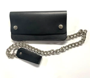 7 inch Leather Biker Wallet with Chain NIB - Picture 1 of 3