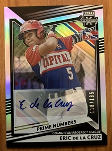 Panini Elite 2022 edición extra #185 Eric De La Cruz certificado radiocontrol automático #/185 - Imagen 1 de 1