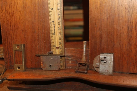 Antique Furniture Parts Lot Locks Plate Caster Frame Cover