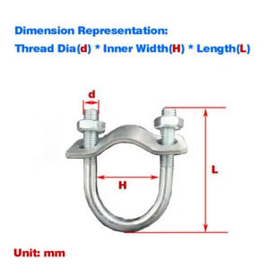 Carbon Steel Galvanized U-Shaped Bolt/Pipe Clamp U-Shaped Screw/Pipe Clamp - Picture 1 of 23